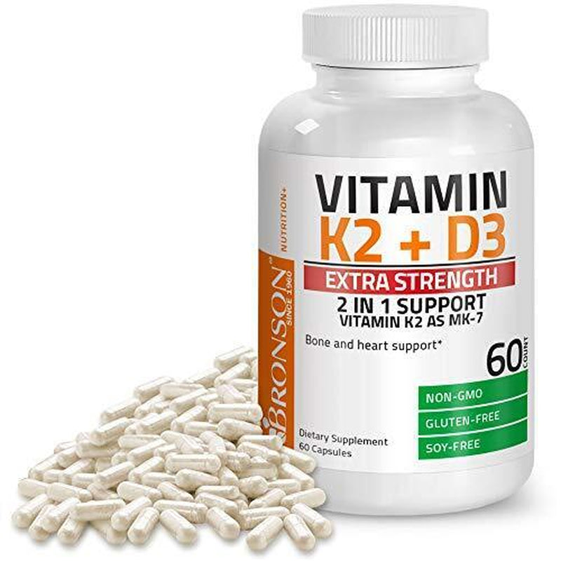 Vitamina K2 (MK7) Con Suplemento D3 Para La Salud Ósea 10 000 UI 60 Cápsulas