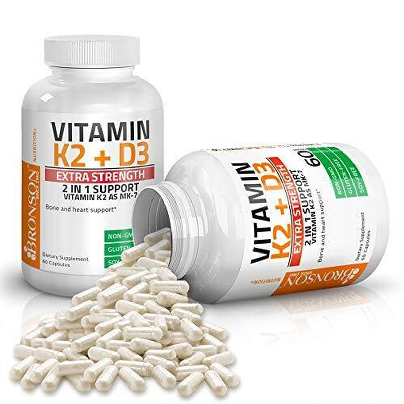 Vitamina K2 (MK7) Con Suplemento D3 Para La Salud Ósea 10 000 UI 60 Cápsulas