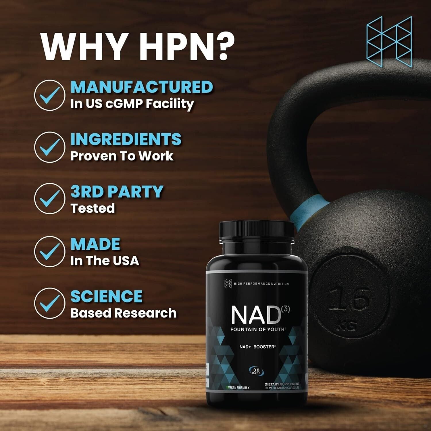 NAD+ Booster (NAD3), Proporciona Energía Natural, Longevidad Y Salud Celular